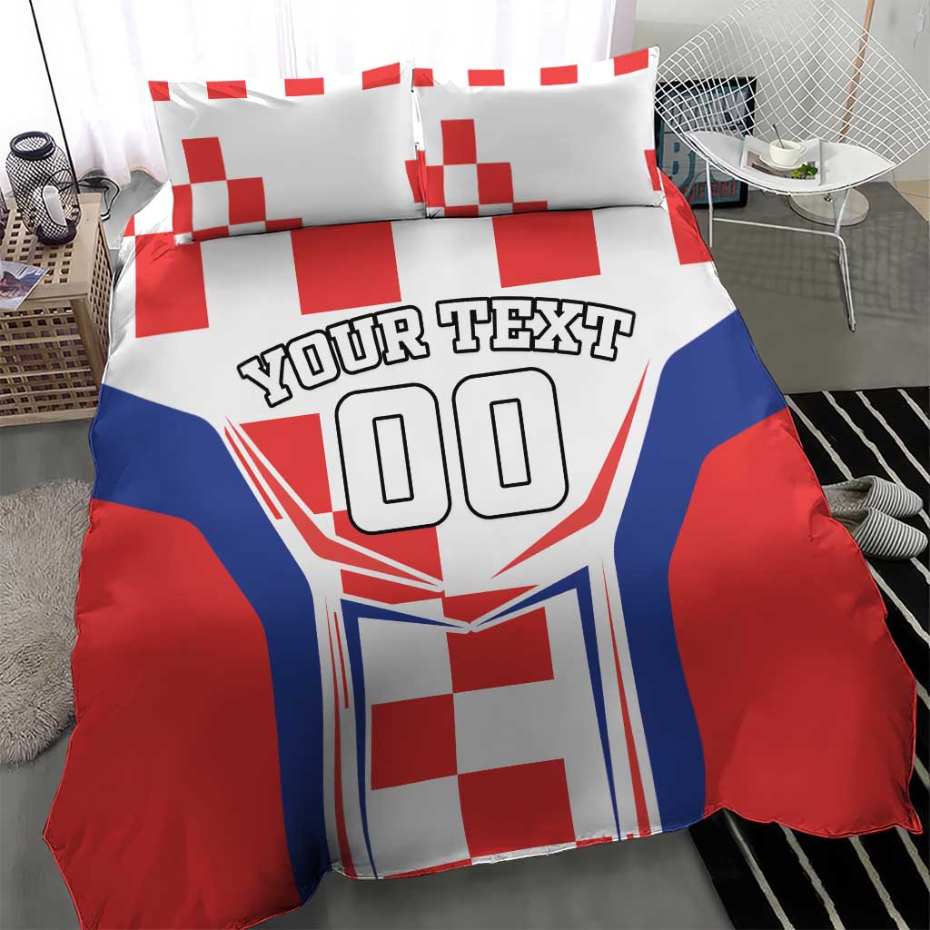 Custom Croatia Checkerboard Bedding Set Simple Style - Wonder Print Shop