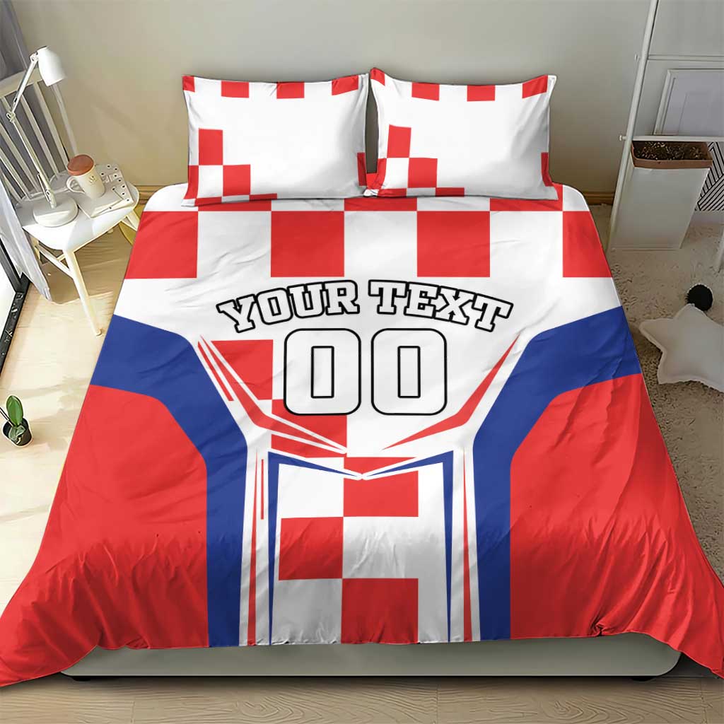 Custom Croatia Checkerboard Bedding Set Simple Style - Wonder Print Shop