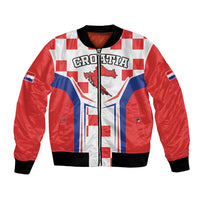 Custom Croatia Checkerboard Bomber Jacket Simple Style - Wonder Print Shop