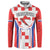 Custom Croatia Checkerboard Button Sweatshirt Simple Style - Wonder Print Shop