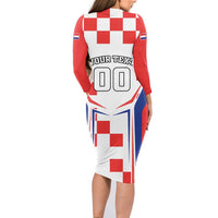Custom Croatia Checkerboard Family Matching Long Sleeve Bodycon Dress and Hawaiian Shirt Simple Style - Wonder Print Shop