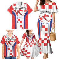 Custom Croatia Checkerboard Family Matching Mermaid Dress and Hawaiian Shirt Simple Style - Wonder Print Shop