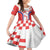 Custom Croatia Checkerboard Family Matching Off The Shoulder Long Sleeve Dress and Hawaiian Shirt Simple Style - Wonder Print Shop