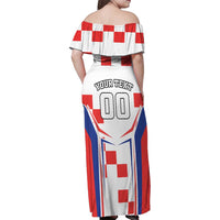 Custom Croatia Checkerboard Family Matching Off Shoulder Maxi Dress and Hawaiian Shirt Simple Style - Wonder Print Shop