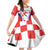 Custom Croatia Checkerboard Family Matching Off Shoulder Short Dress and Hawaiian Shirt Simple Style - Wonder Print Shop