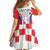 Custom Croatia Checkerboard Family Matching Off Shoulder Short Dress and Hawaiian Shirt Simple Style - Wonder Print Shop