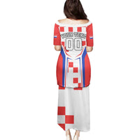 Custom Croatia Checkerboard Family Matching Puletasi and Hawaiian Shirt Simple Style - Wonder Print Shop