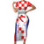 Custom Croatia Checkerboard Family Matching Short Sleeve Bodycon Dress and Hawaiian Shirt Simple Style - Wonder Print Shop