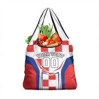 Custom Croatia Checkerboard Grocery Bag Simple Style