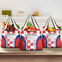 Custom Croatia Checkerboard Grocery Bag Simple Style