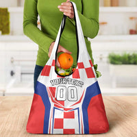 Custom Croatia Checkerboard Grocery Bag Simple Style
