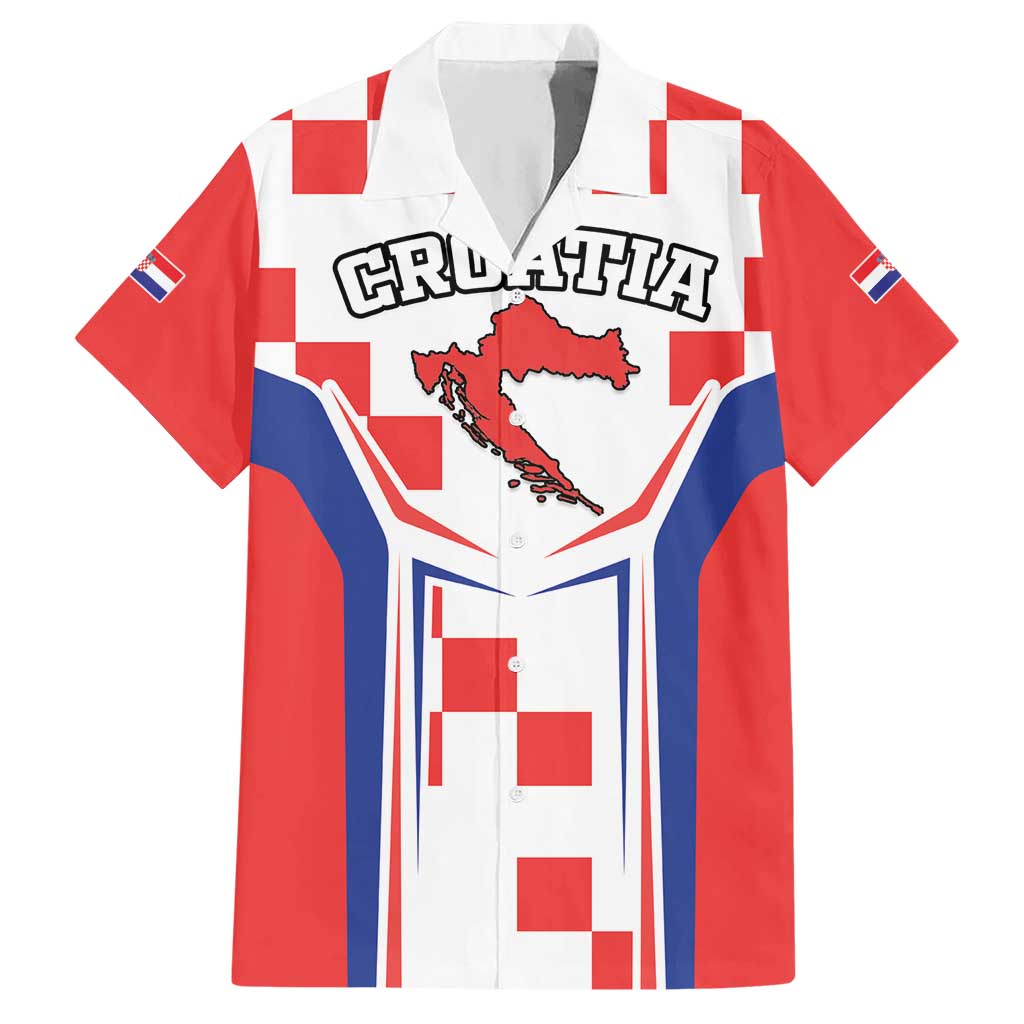 Custom Croatia Checkerboard Hawaiian Shirt Simple Style - Wonder Print Shop