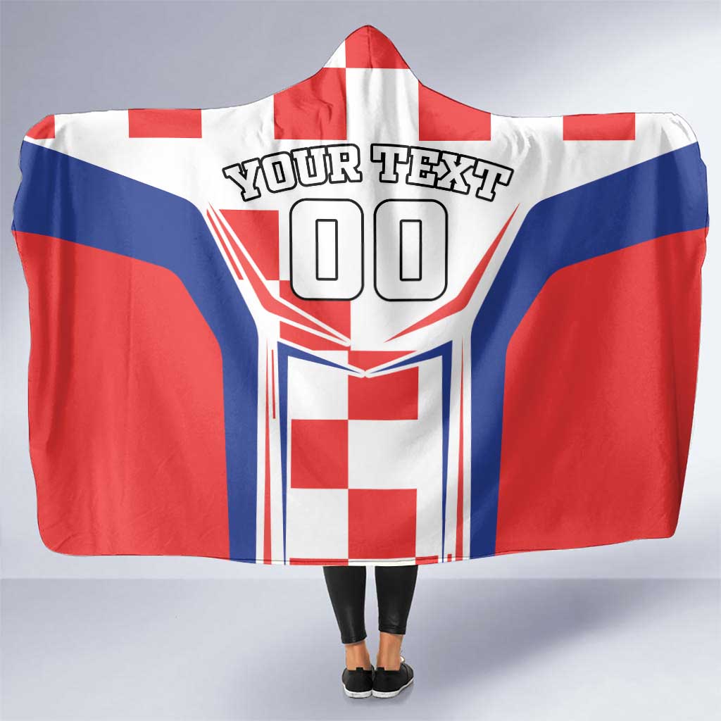 Custom Croatia Checkerboard Hooded Blanket Simple Style