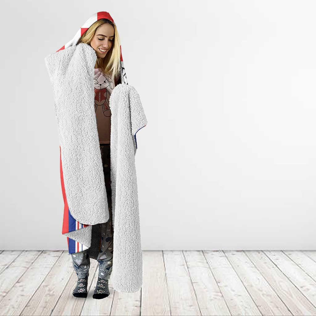 Custom Croatia Checkerboard Hooded Blanket Simple Style