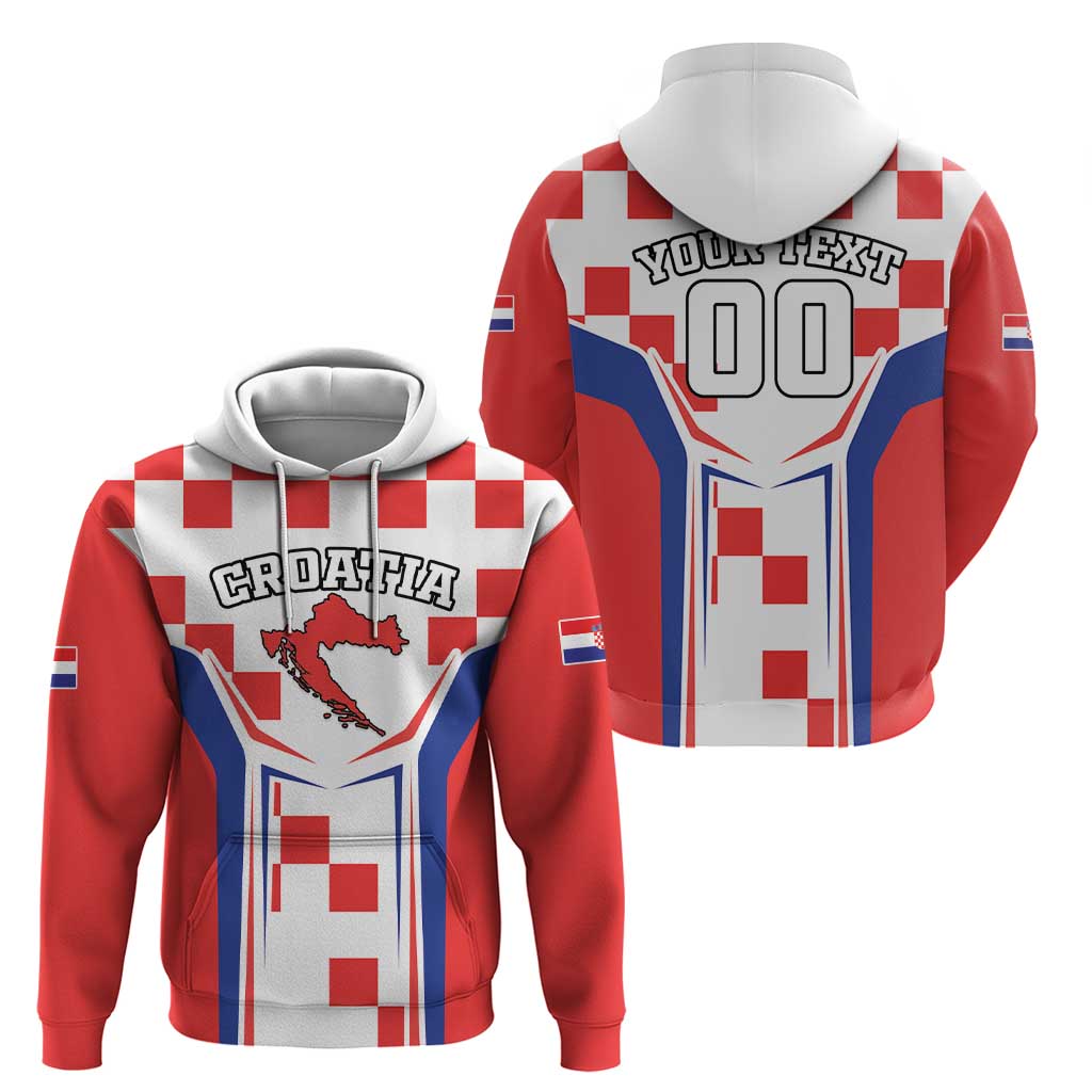 Custom Croatia Checkerboard Hoodie Simple Style - Wonder Print Shop