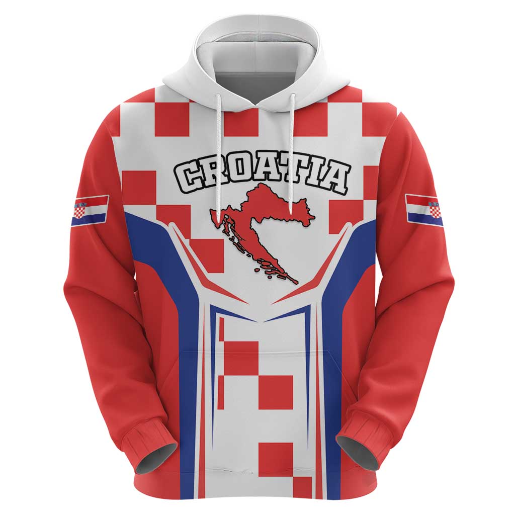 Custom Croatia Checkerboard Hoodie Simple Style - Wonder Print Shop