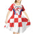 Custom Croatia Checkerboard Kid Short Sleeve Dress Simple Style - Wonder Print Shop