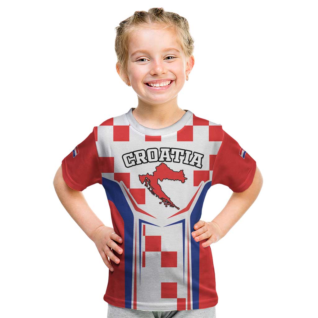 Custom Croatia Checkerboard Kid T Shirt Simple Style - Wonder Print Shop