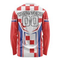 Custom Croatia Checkerboard Long Sleeve Shirt Simple Style - Wonder Print Shop