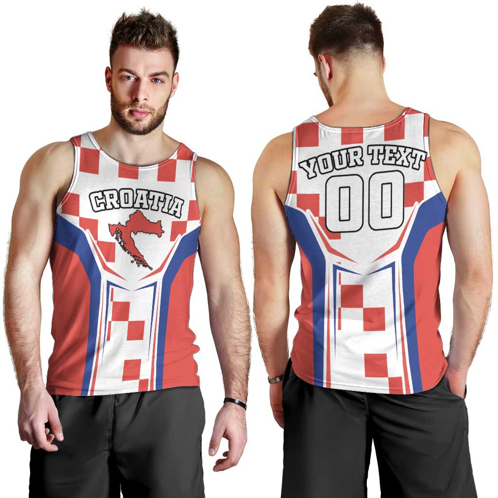 Custom Croatia Checkerboard Men Tank Top Simple Style - Wonder Print Shop