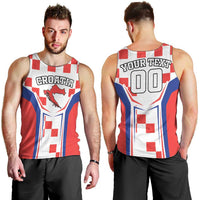 Custom Croatia Checkerboard Men Tank Top Simple Style - Wonder Print Shop