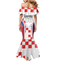 Custom Croatia Checkerboard Mermaid Dress Simple Style - Wonder Print Shop