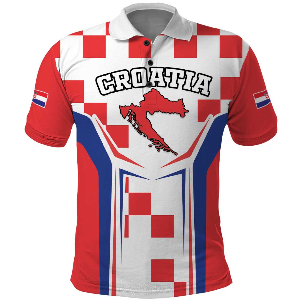 Custom Croatia Checkerboard Polo Shirt Simple Style - Wonder Print Shop