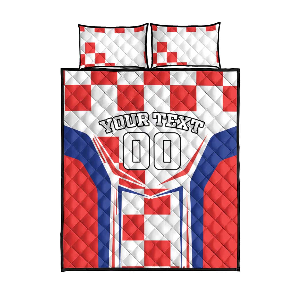 Custom Croatia Checkerboard Quilt Bed Set Simple Style - Wonder Print Shop