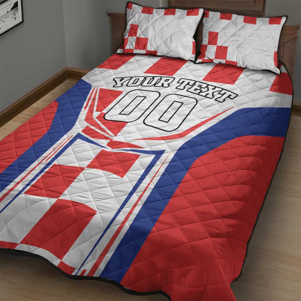 Custom Croatia Checkerboard Quilt Bed Set Simple Style - Wonder Print Shop