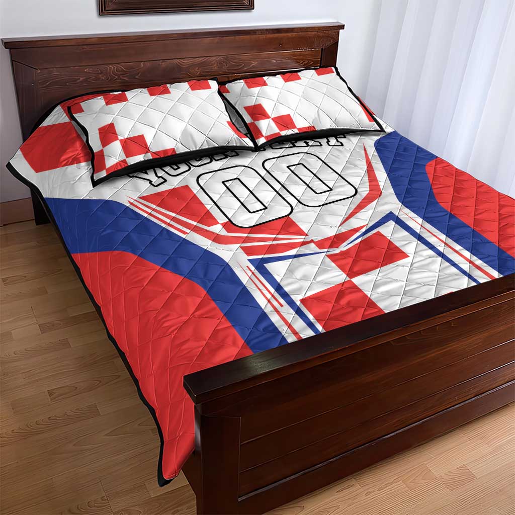 Custom Croatia Checkerboard Quilt Bed Set Simple Style - Wonder Print Shop