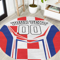 Custom Croatia Checkerboard Round Carpet Simple Style