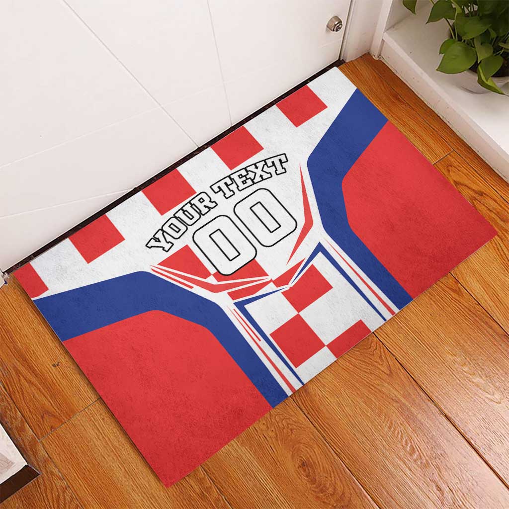 Custom Croatia Checkerboard Rubber Doormat Simple Style - Wonder Print Shop