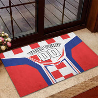 Custom Croatia Checkerboard Rubber Doormat Simple Style - Wonder Print Shop