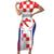 Custom Croatia Checkerboard Short Sleeve Bodycon Dress Simple Style - Wonder Print Shop