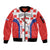 Custom Croatia Checkerboard Sleeve Zip Bomber Jacket Simple Style - Wonder Print Shop