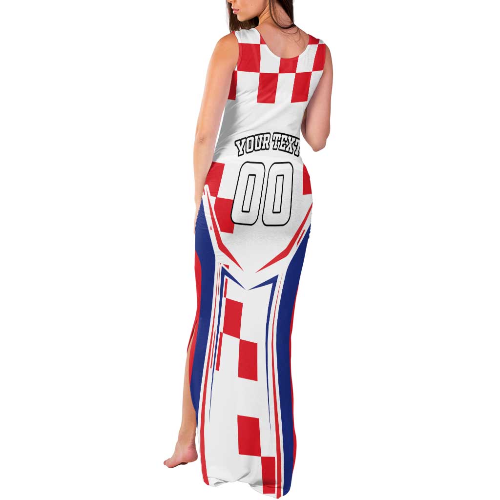 Custom Croatia Checkerboard Tank Maxi Dress Simple Style - Wonder Print Shop