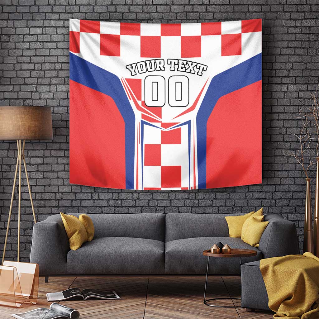 Custom Croatia Checkerboard Tapestry Simple Style - Wonder Print Shop