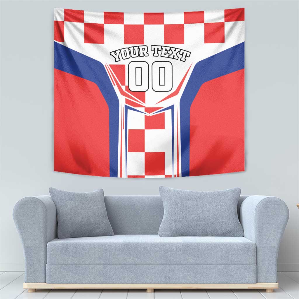 Custom Croatia Checkerboard Tapestry Simple Style - Wonder Print Shop