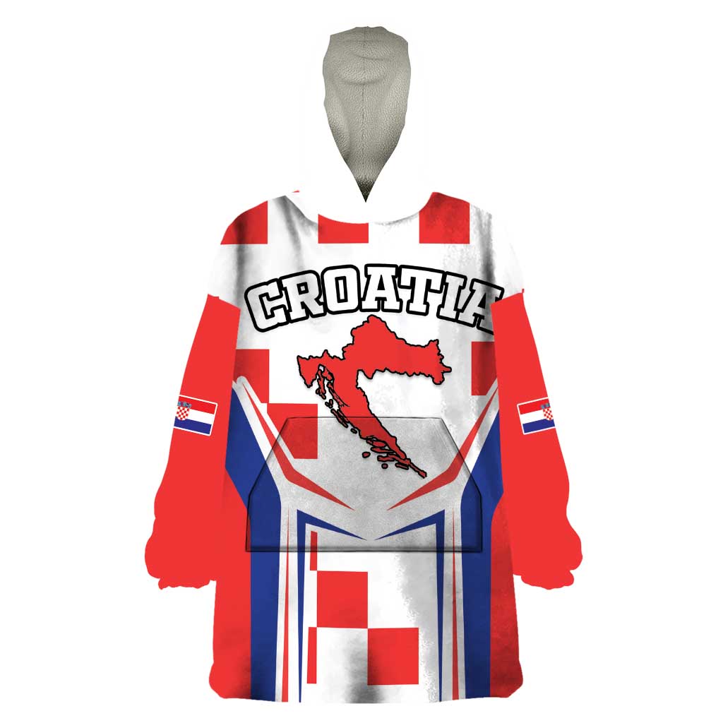 Custom Croatia Checkerboard Wearable Blanket Hoodie Simple Style - Wonder Print Shop