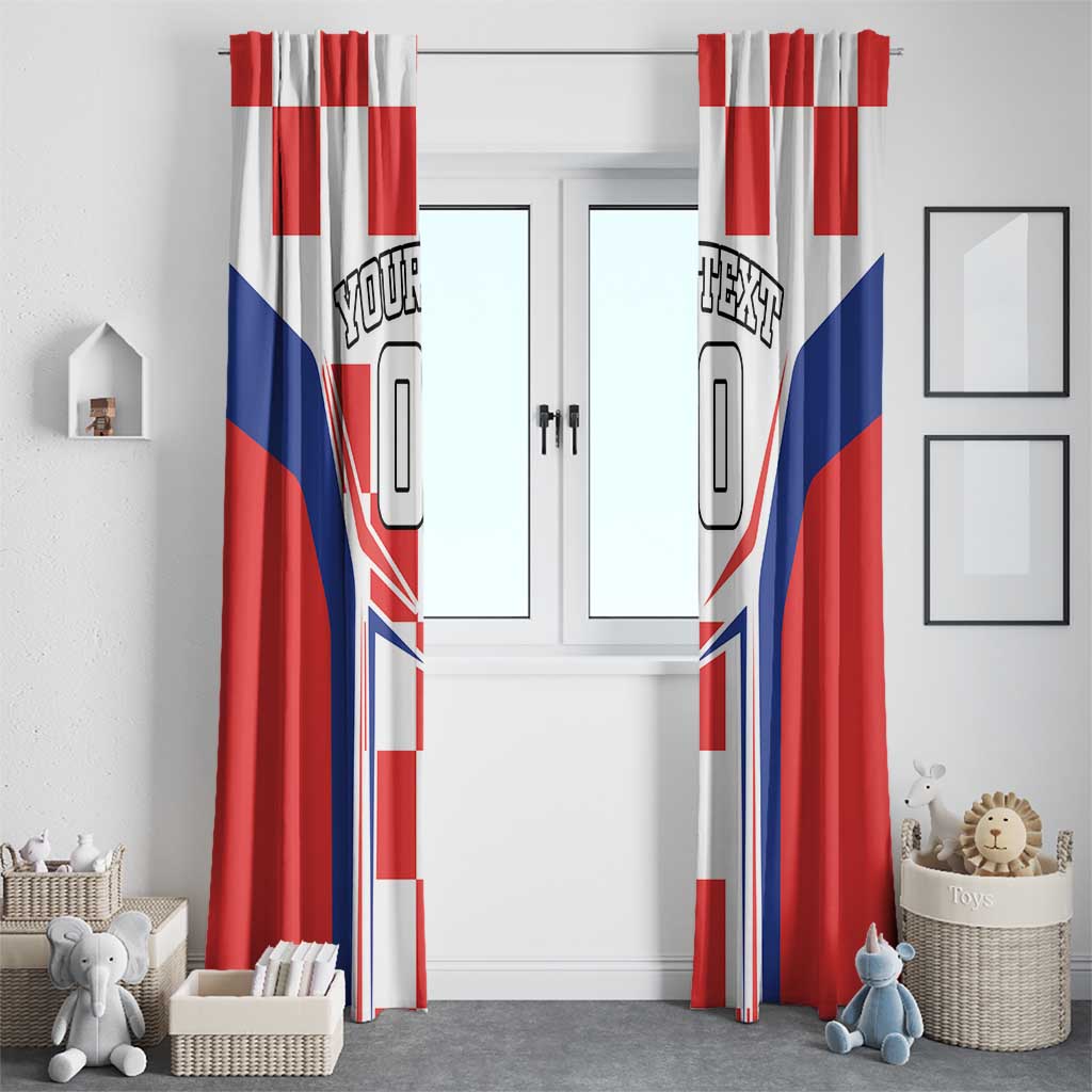 Custom Croatia Checkerboard Window Curtain Simple Style - Wonder Print Shop