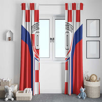Custom Croatia Checkerboard Window Curtain Simple Style - Wonder Print Shop