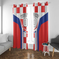Custom Croatia Checkerboard Window Curtain Simple Style - Wonder Print Shop