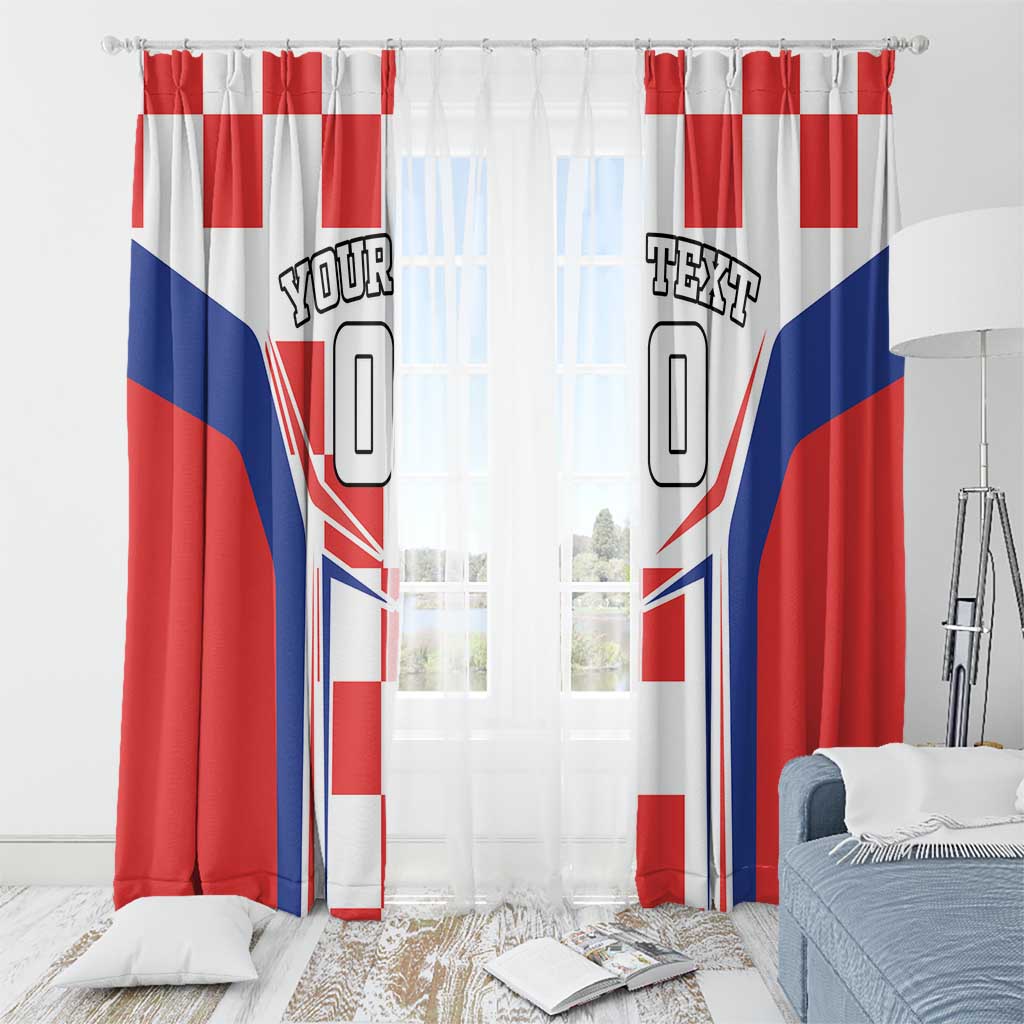 Custom Croatia Checkerboard Window Curtain Simple Style - Wonder Print Shop