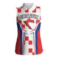 Custom Croatia Checkerboard Women Sleeveless Polo Shirt Simple Style - Wonder Print Shop