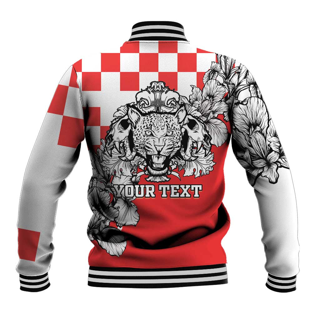 Personalized Croatia Leopard Heads Baseball Jacket With Iris - Wonder Print Shop