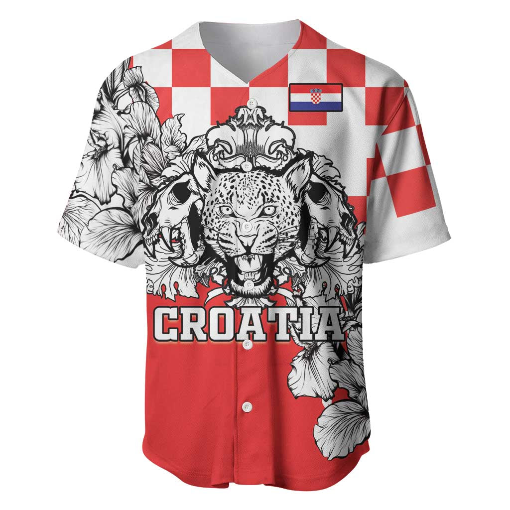 Personalized Croatia Leopard Heads Baseball Jersey With Iris - Wonder Print Shop