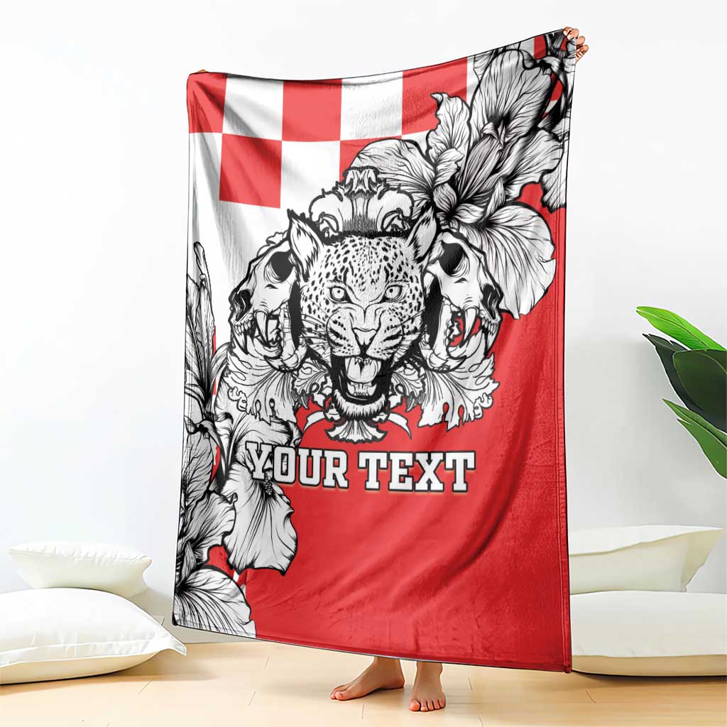 Personalized Croatia Leopard Heads Blanket With Iris