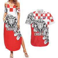 Personalized Croatia Leopard Heads Couples Matching Summer Maxi Dress and Hawaiian Shirt With Iris - Wonder Print Shop
