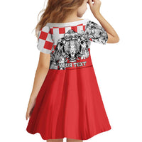 Personalized Croatia Leopard Heads Family Matching Long Sleeve Bodycon Dress and Hawaiian Shirt With Iris - Wonder Print Shop