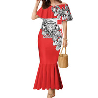 Personalized Croatia Leopard Heads Family Matching Mermaid Dress and Hawaiian Shirt With Iris - Wonder Print Shop